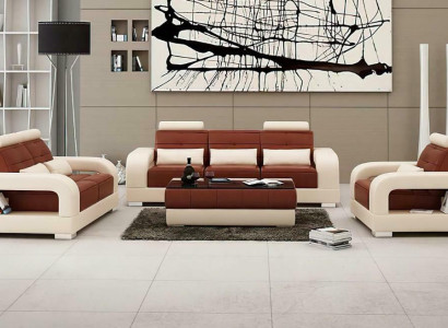 Sofa set Upholstery 3+1+1 Seater Set Design Sofas Couches Leather Modern