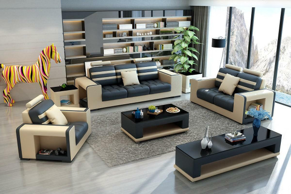 Sofa set 321 Seater Table Stool Coffee table Sideboard Suite Modern 5-piece.