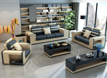 Sofa set 321 Seater Table Stool Coffee table Sideboard Suite Modern 5-piece.