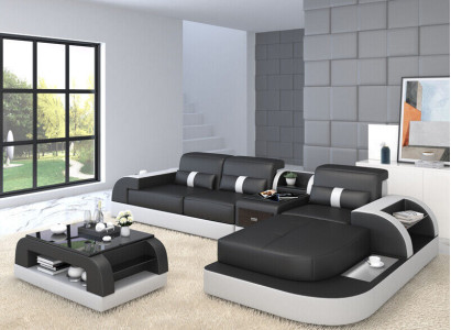 Corner sofa L-shape Living landscape Sofa Couch Upholstery Corner Suite Leather