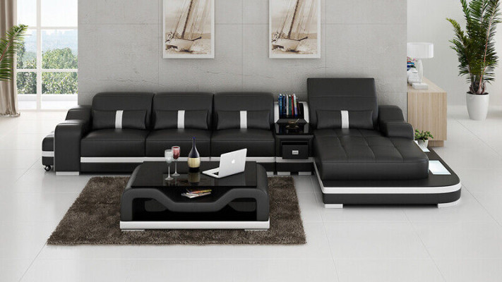 Corner sofa Fabric L-shape Bed function Couch Design Upholstery Textile Leather Corner