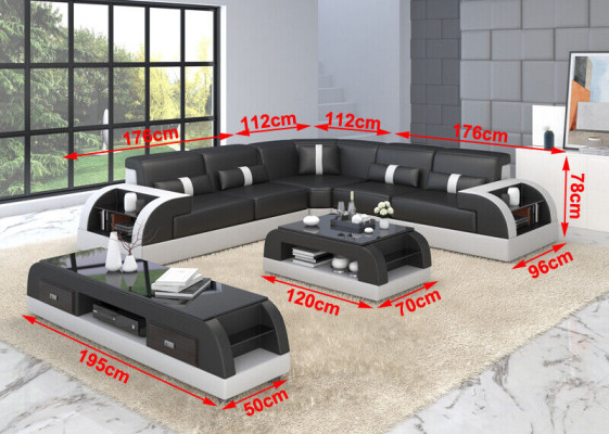 Designer Sofa Couch Upholstery Living landscape Corner sofa Corner sofa L-shape