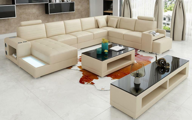 Eck Leather Corner sofa U-shape Sofa Couch Design Upholstery Textile Modern Textile new
