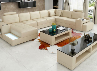 Eck Leather Corner sofa U-shape Sofa Couch Design Upholstery Textile Modern Textile new