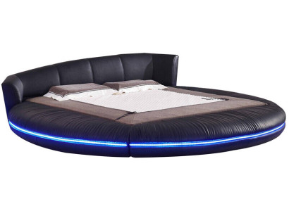 Round Design Beds Leather Round Bed Double Luxury Hotel Frame Sleep Instantly