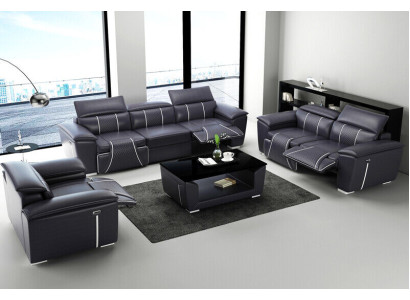 Classic 3 Seater Designer Sofa Upholstery Sofas Couches Leather Fabric Textile new