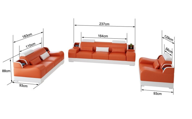Design Couch Upholstery Sofas Leather Modern Sofa set 3 Seater Three Seater
