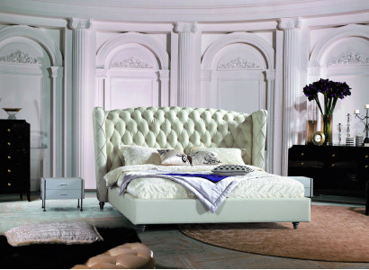Luxury Designer Bed Chesterfield Leather Bed Upholstered bed Bedroom Marriage
