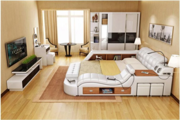 Bed Multifunction - Safe - Heat Lounger - USB - Sound Double Hotel