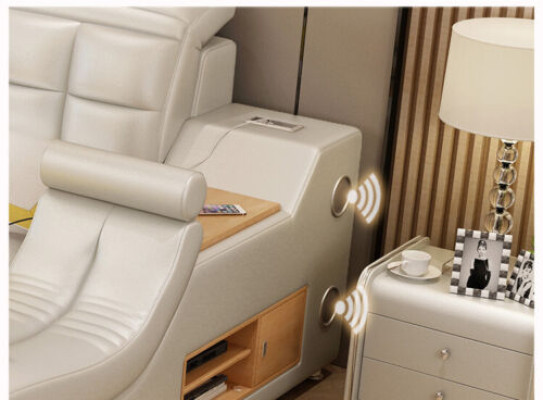 Function Bed Double bed Leather Bed Beds Leather Upholstery Bedroom Marriage
