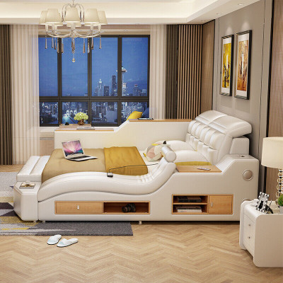 Function Bed Double bed Leather Bed Beds Leather Upholstery Bedroom Marriage