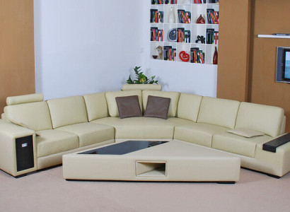 Designer Sofa Couch Corner sofa with Stool Suite Upholstery Living landscape