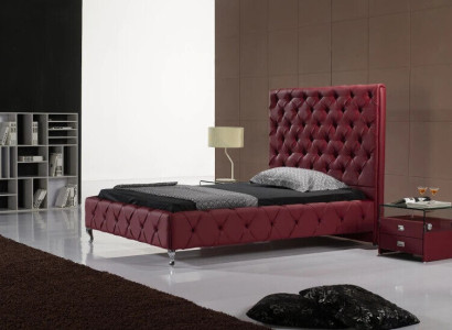 Designer Bed Chesterfield Leather Hotel Beds Luxury Double Sleeping Room