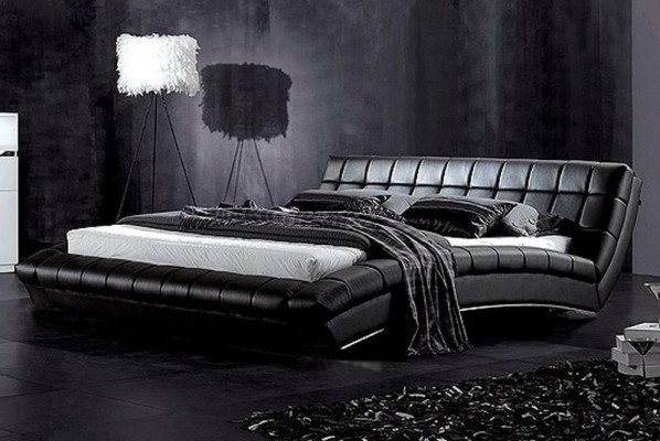 Bed Beds Upholstery Double Marriage Luxury Leather Modern Designer Bedroom