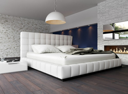 Designer Upholstered bed Bed White Beds Leather bed Double bed Marriage bed Designer bed