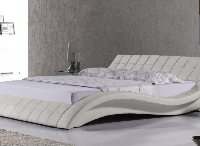 Designer Upholstered bed White Bed Beds Leather bed Double bed Marriage bed Designer bed