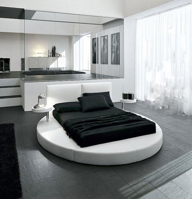 Round Bed Round Design Beds Leather Double Hotel Frame Luxury Sleep