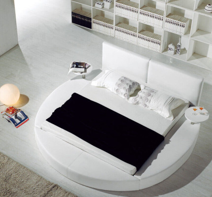 Round Bed Round Design Beds Leather Double Hotel Frame Luxury Sleep