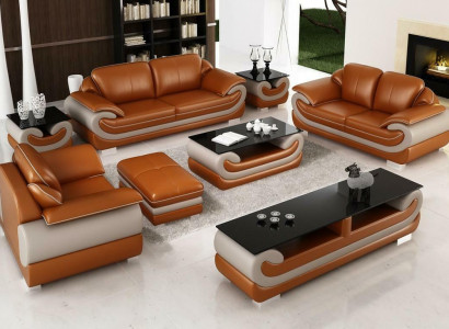 Leather Sofa Couch Living landscape 3+2 Seater Suite Design Modern Sofa home24.ae 
