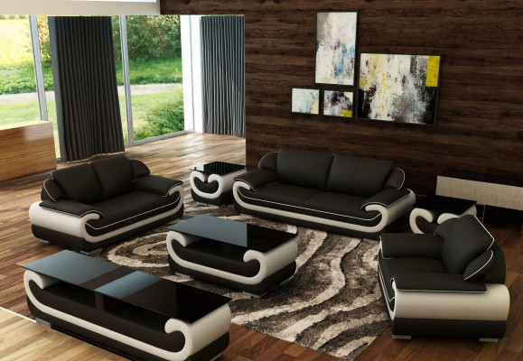 Leather Sofa Couch Living landscape 3+2 Seater Suite Design Modern Sofa home24.ae 