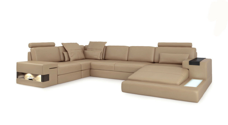 U-shape Sofa Couch Upholstery Suite Living landscape Corner sofa Design Leather