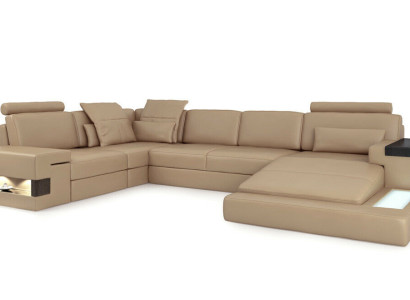 U-shape Sofa Couch Upholstery Suite Living landscape Corner sofa Design Leather