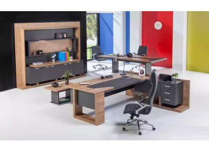 Desk Office furniture Corner desk Coffee table Filing cabinet 3-piece. set