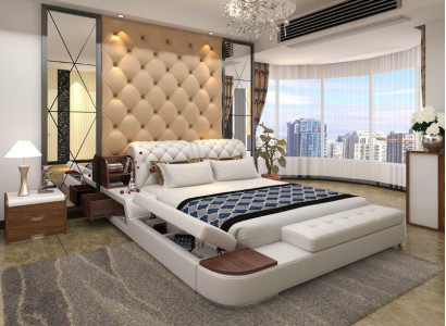 Multifunction Bed Design Upholstery Double bed Beds Chesterfield Luxury