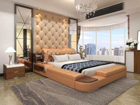 Multifunction Bed Design Upholstery Double bed Beds Chesterfield Luxury