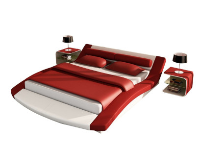 Design Leather Bed Hotel Frame Luxury Sleep Room Double Beds Marriage Modern