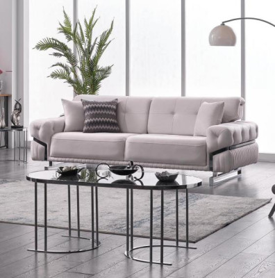 Gray sofa Complete Living room furniture Luxury three-seater upholstered sofa