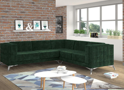 Sofa L-shape Chesterfield Couch Living landscape Suite Design Classic