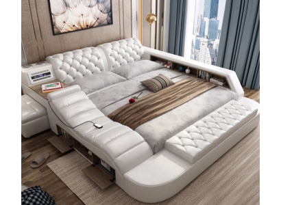 Luxury Double Multifunction Bed Upholstery Water Beds 180x200 Usb Radio Music
