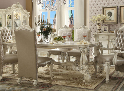 Royal 7 pieces Suite Dining room Set Rococo-Baroque Table with 6x chairs