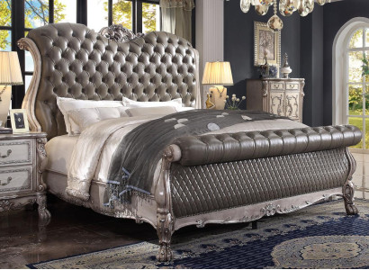 Design Baroque Luxury Furniture Bedside table Beds 180x200 Bed 3pcs. Bedroom set
