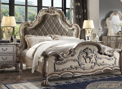 Baroque Bed 2x Bedside table 3 pcs. Bedroom Suite Design Luxury Bedroom