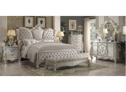 Classic s Bed Double bed Bed Design 2x Bedside tables Wood Beds new