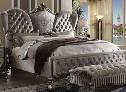 Design luxury bedroom 3 pieces. Bed 2x Bedside table Classic r Beds Set