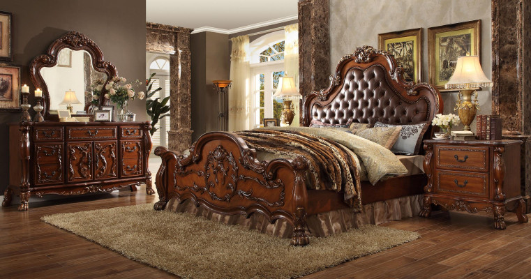 Bed 2x Bedside tables 3 pieces. Set Furniture Baroque Rococo Bedroom Set