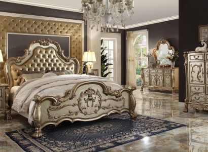 Bed 2x Bedside table 3 pcs. Bedroom Set Designer Luxury Beds Chesterfield