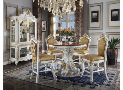 Round Dining room + 4 Chairs Chair Decoration Set Suite Round Dining table Wooden furniture