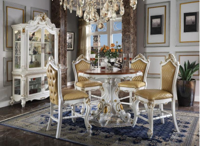 Round Dining room + 4 Chairs Chair Decoration Set Suite Round Dining table Wooden furniture