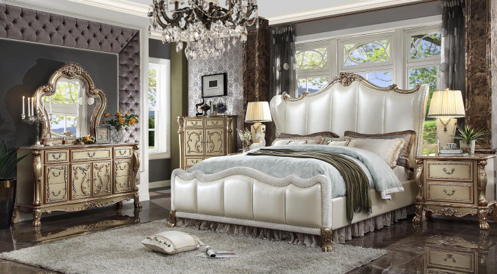Chesterfield set 3 pieces. Suite Bed + 2x Bedside tables Baroque style Bedroom