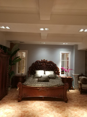 Classic s Bed Baroque Rococo Chesterfield Style Double Leather Hotel Antique