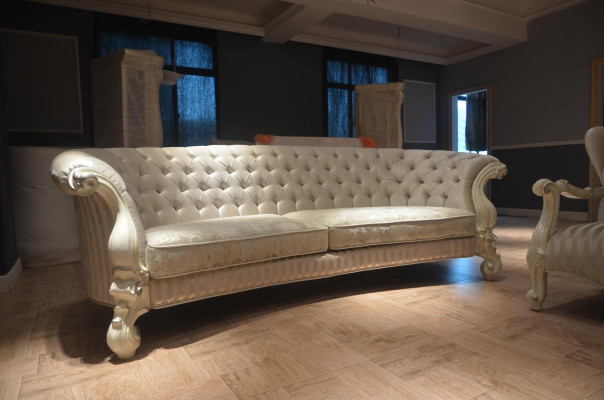 Sofa 4 Seater Couch design Upholstery Chesterfield Seat Suite Leather Textile