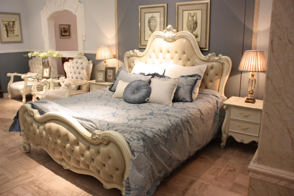 Design Bed Double Luxury Sleep Room Decorative Beds Leather Hotel 180x200cm