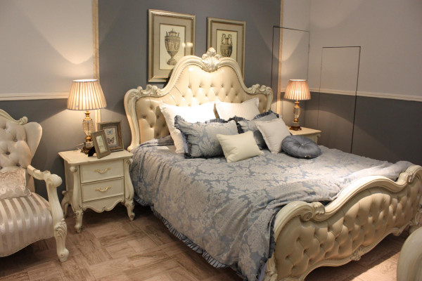 Design Bed Double Luxury Sleep Room Decorative Beds Leather Hotel 180x200cm