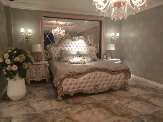 Chesterfield double bed bed marriage bed design luxury beds baroque antique style