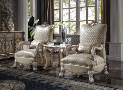 Set 2x Armchair Side table Living room Table Sofa Coffee table Side 3 pieces