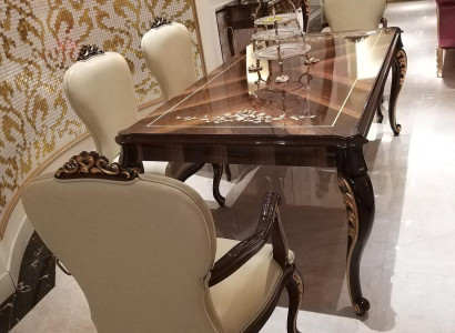 Dining room Chairs 6x Chair Armchair Set Lounge Club with Armrests Luxury